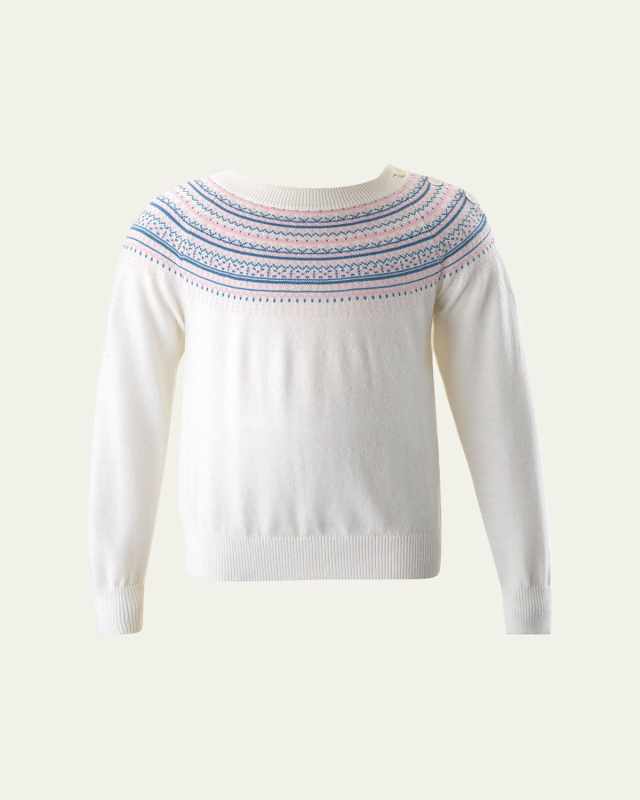 Girl's Sweater W/ Fairisle Intarsia, Size 2-10
